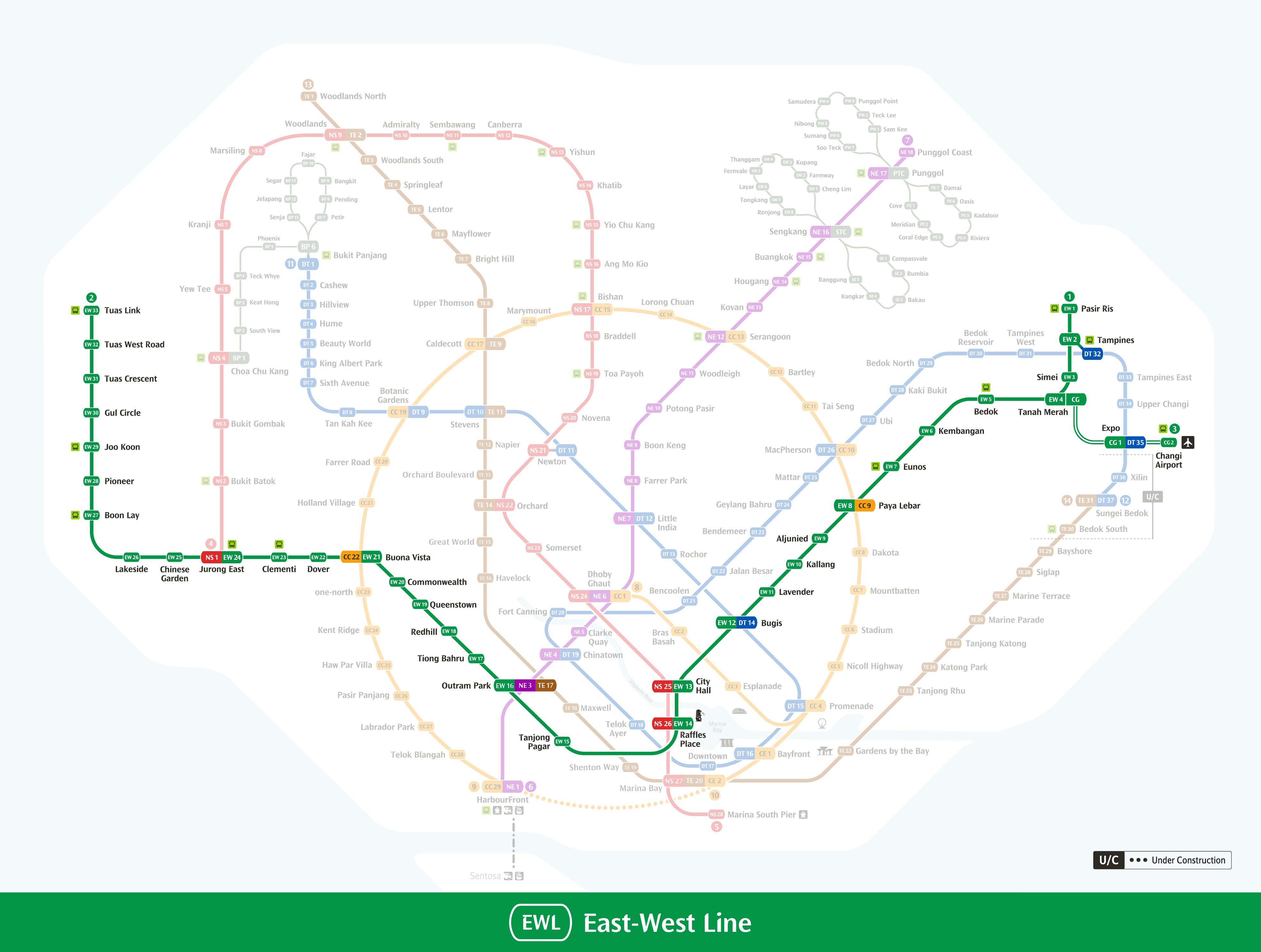 East West Line - Khám Phá Tuyến MRT Dài Nhất Singapore